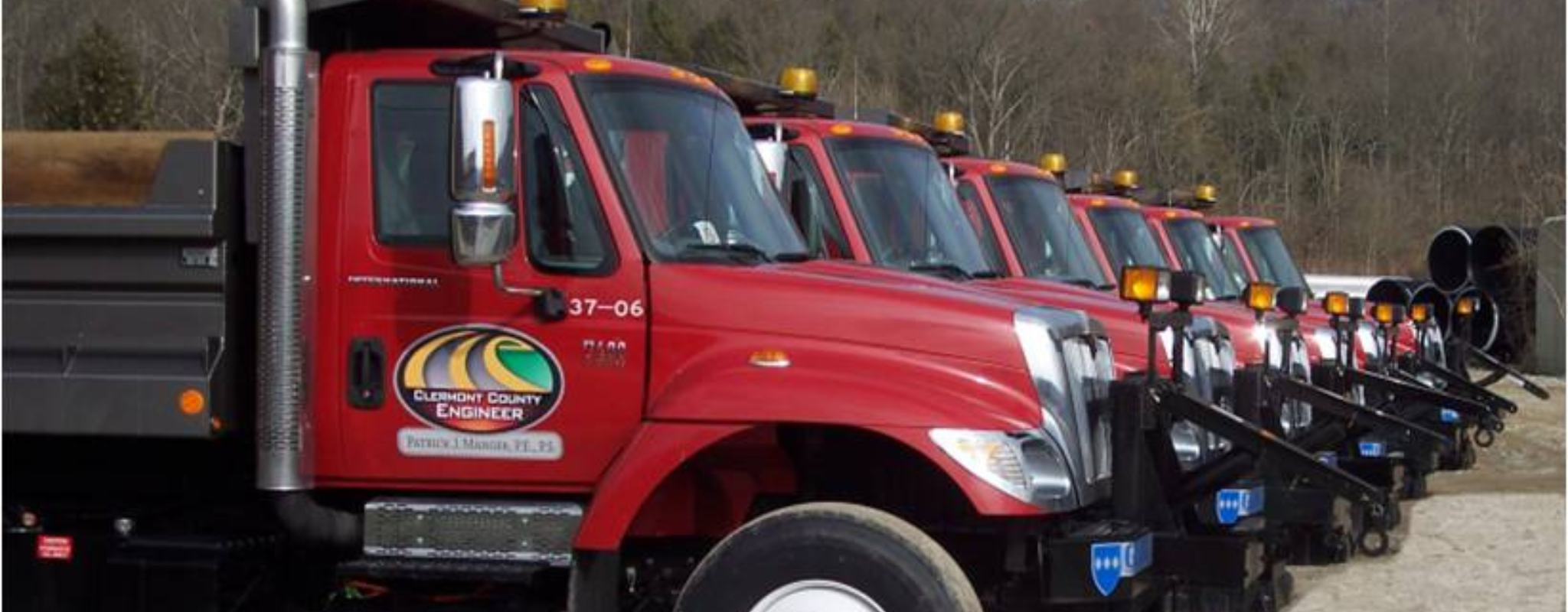 Engineer Trucks in a row